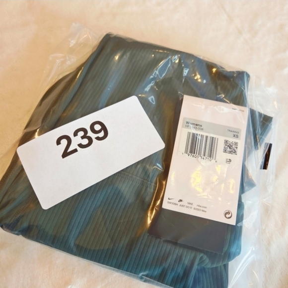 Nike Zenvy Ribbed High-Rise 7/8 Leggings Faded Spruce Green - NWT XS Womens - Picture 9 of 10